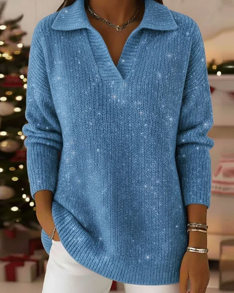 Lapel Long Sleeve Loose Pullover 2024 f/w pullovers