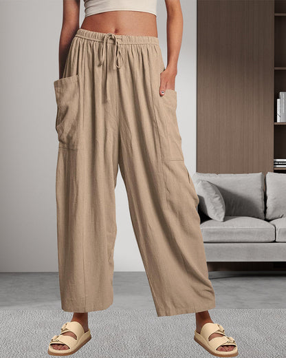 Pantaloni casual larghi a gamba dritta