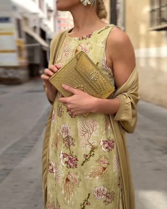 Sleeveless Maxi Dress + Matching Cardigan Set spring summer two-piece sets