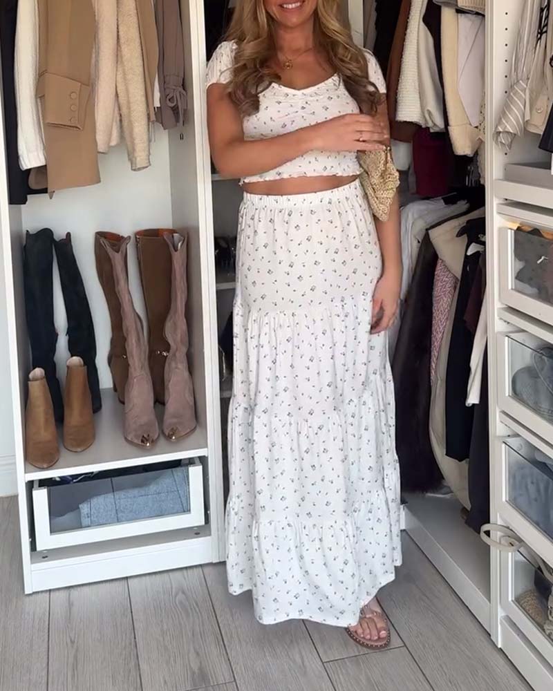 Completo gonna floreale per le feste