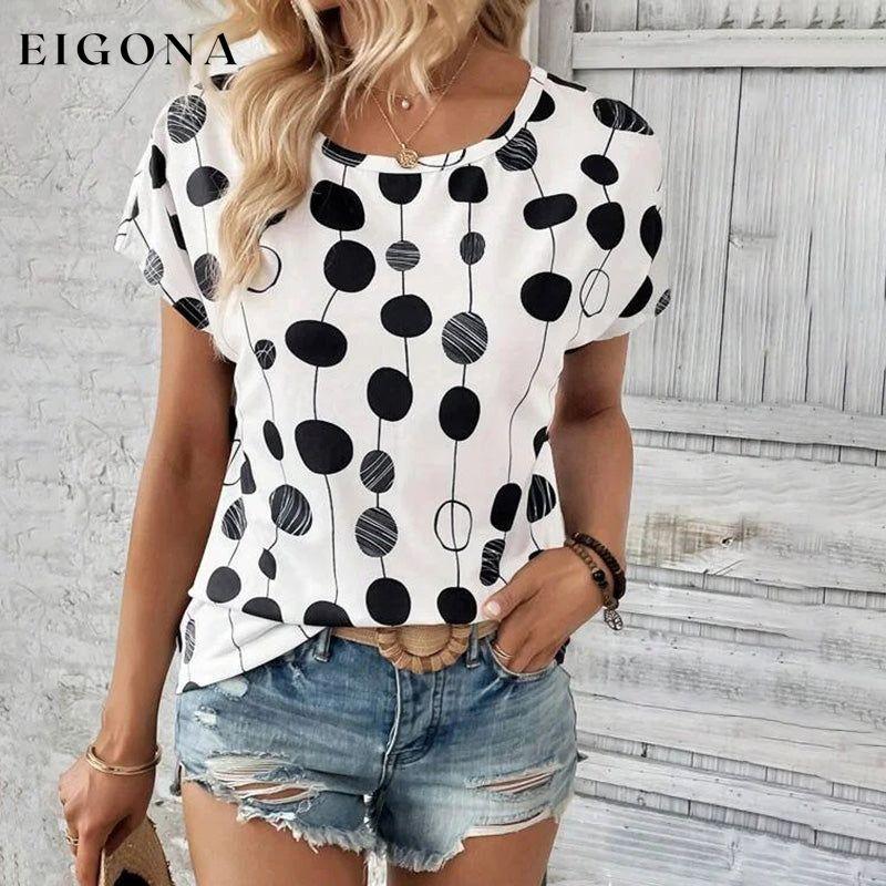 Polka Dot Casual T-Shirt best Best Sellings clothes Plus Size Sale tops Topseller