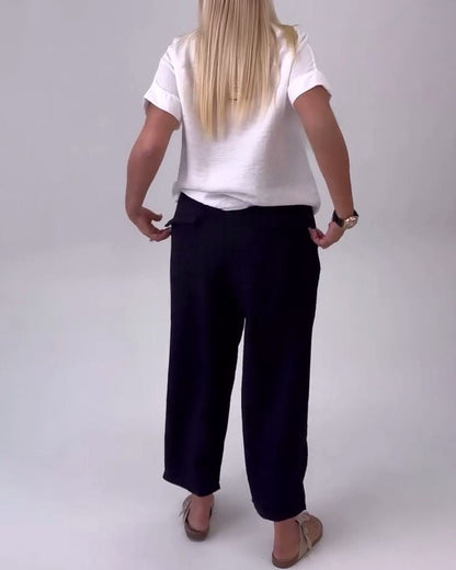 Casual Print Pocket Trousers Set