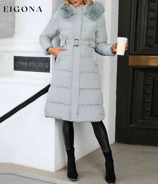 Longline Hooded Winter Coat with Pockets Charcoal Big coat clothes Coat Cute coats Grey Jacket H.Y.G@E Ship From Overseas Shipping Delay 09/29/2023 - 10/03/2023 Sweaters Winter coat