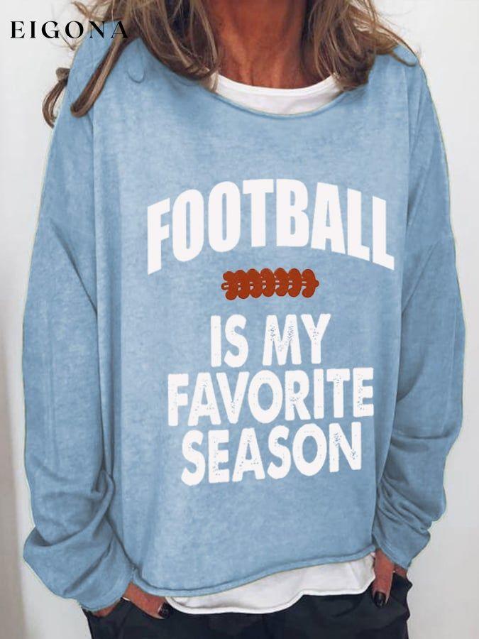 Women's Football Is My Favorite Season Print Sweatshirt ball print