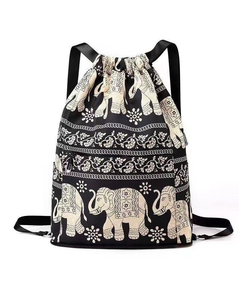 Ethnic style drawstring shoulder bag bags