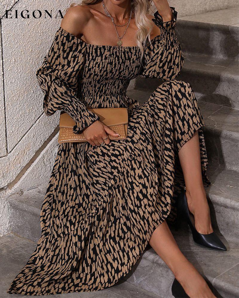 Square Neck Printed Maxi Dress 2023 f/w 23BF casual dresses Clothes Dresses spring