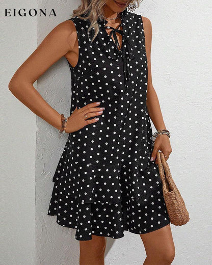 Sleeveless Polka Dot Dress a line dresses polka dot spring summer