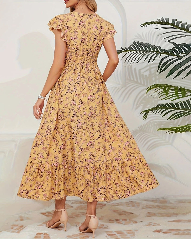 Floral Waist Tie Dress casual dresses spring summer