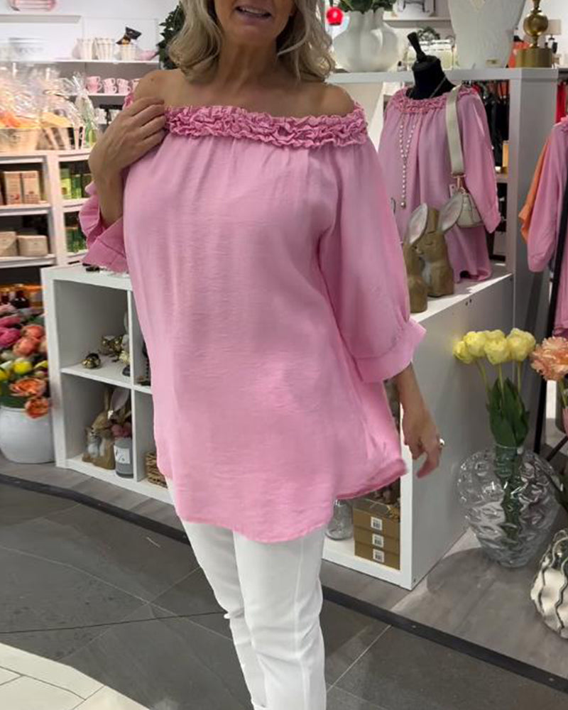 Half-Sleeved Floral Loose Blouse