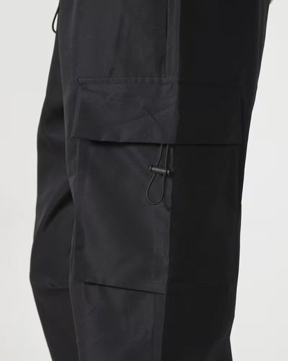 Casual Drawstring Solid Color Cargo Pants