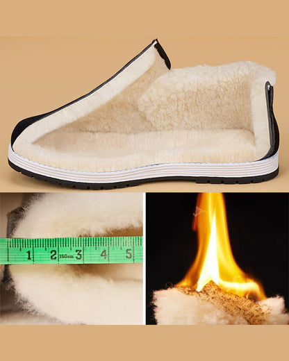 Men's Cotton Shoes With Super Warm Faux Fur Lining And Non-Slip Sole