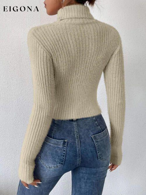 Ribbed Turtleneck Long Sleeve Sweater clothes Ship From Overseas sweater sweaters X.W
