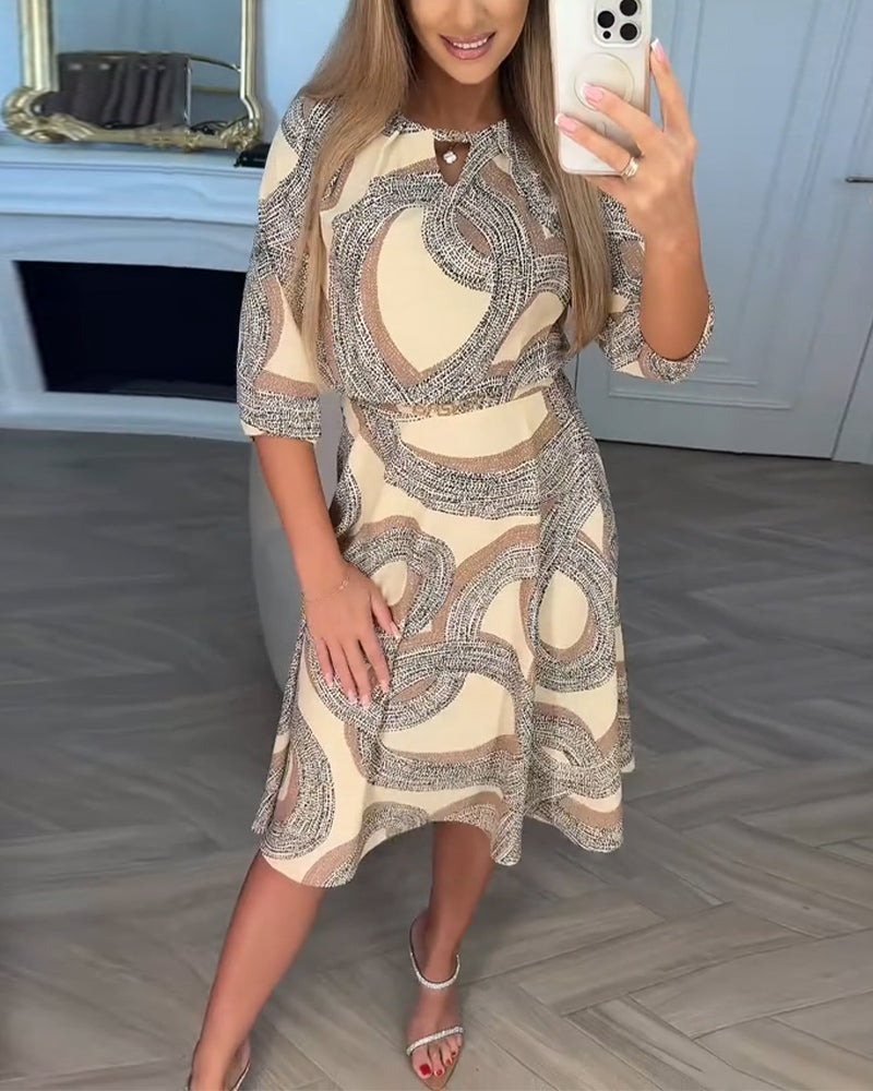 Printed Commuter Street Dress