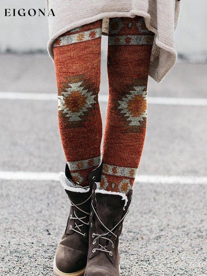 Aztec cotton-blend leggings