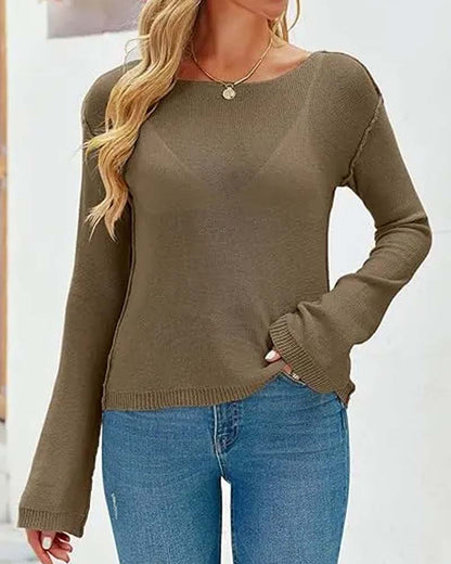 Solid Color Long Sleeve Pullover