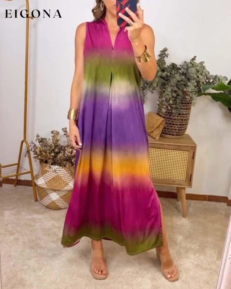 Sleeveless colorful casual dress casual dress elegant dress spring summer