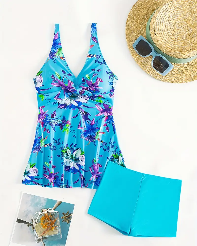 Fresh floral print tankini summer tankinis