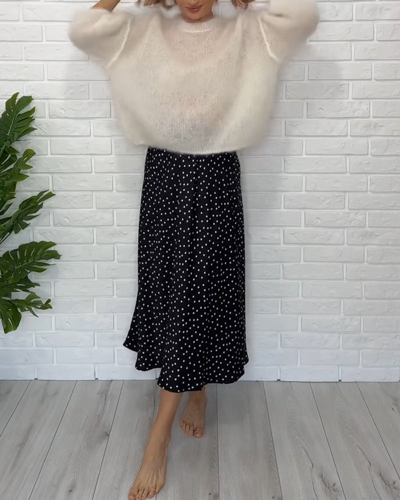 Simple Polka Dot Slim Skirt