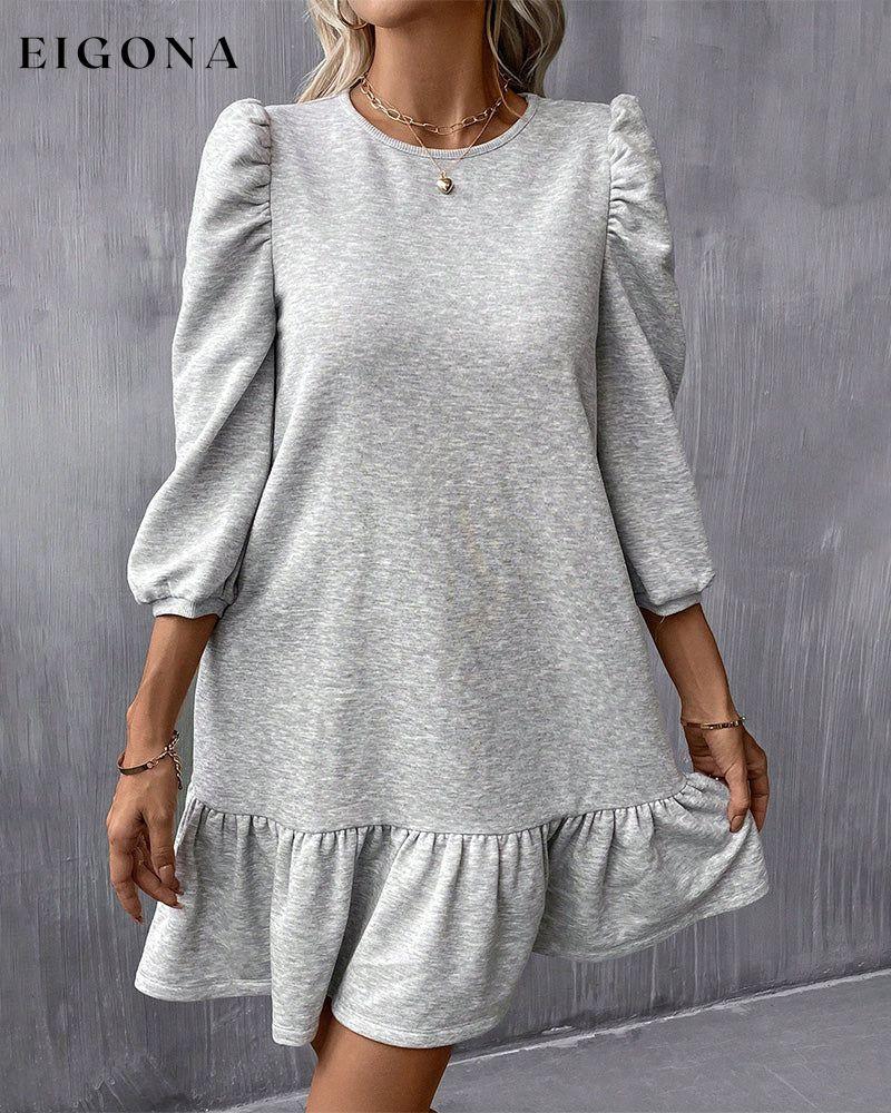 Solid Color Puff Sleeve Dress 2023 f/w 23BF casual dresses Clothes Dresses spring