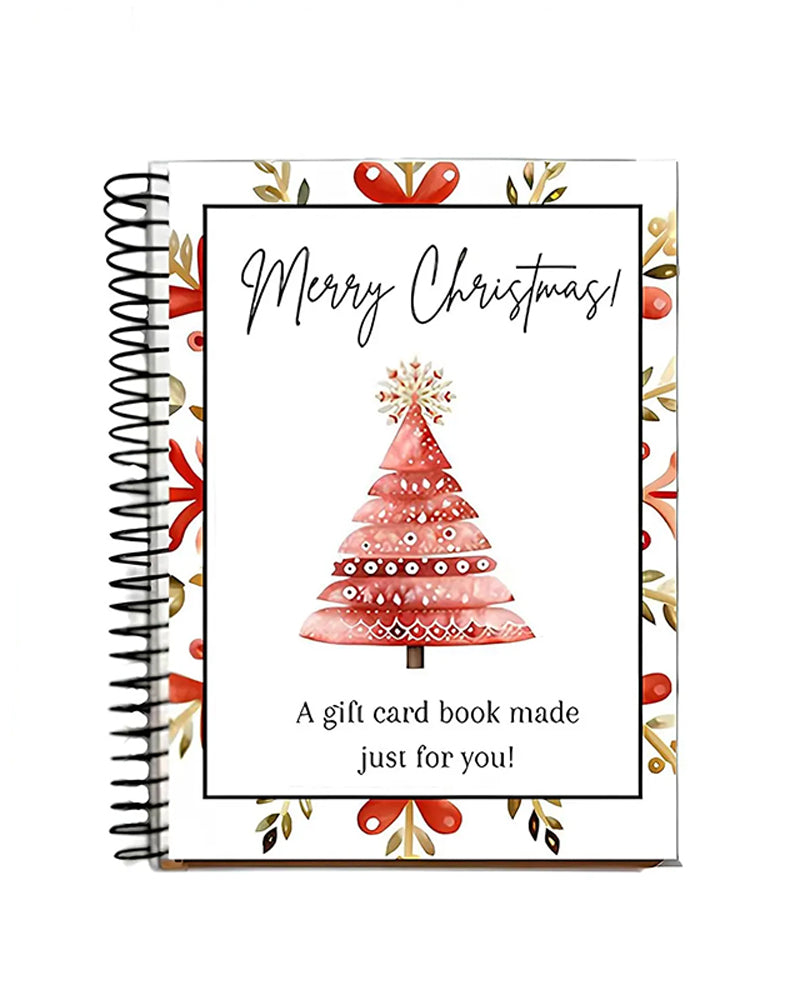 Christmas Gift Card Book – DIY Spiral Bound, 5x7 Inch, Colorful, Personalized Holder for Family, Friends & Students