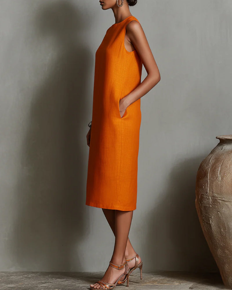 Round Neck Sleeveless Dress