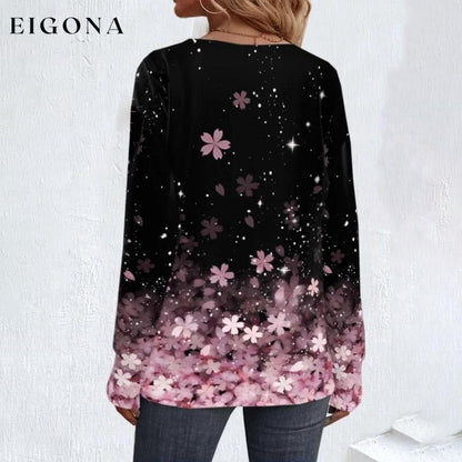 Gradient Floral Print Blouse best Best Sellings clothes Plus Size Sale tops Topseller