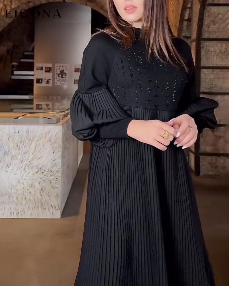 Lantern sleeve solid color elegant dress 2023 f/w 23BF casual dresses Clothes Dresses spring