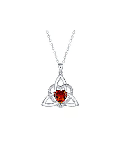Birthstone Celtic Trinity Knot Heart Necklace✨ Heart Shape Celtic Trinity Knot Birthstone Pendant