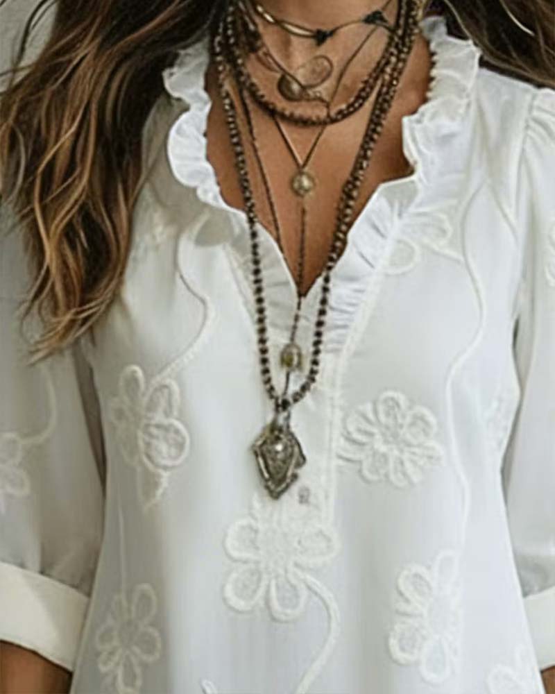 V-Neck A-Line Midi Dress casual dresses spring summer