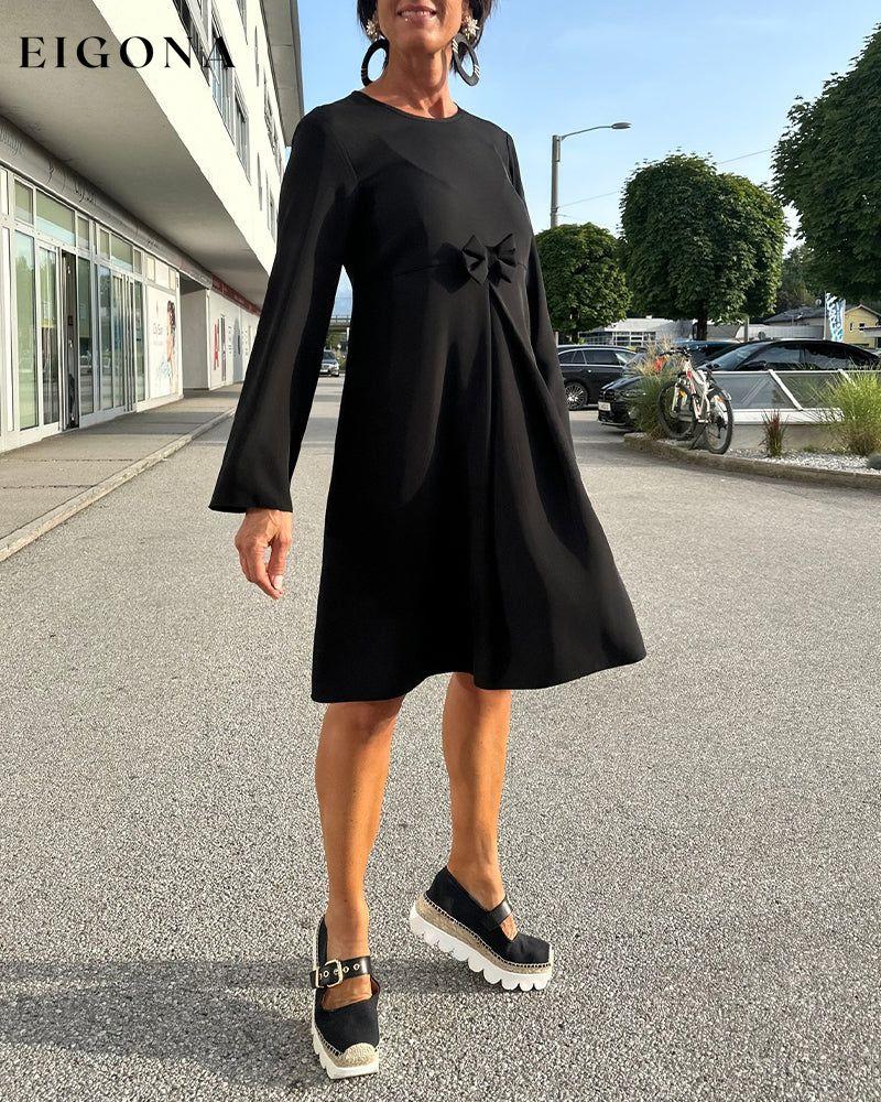 Bow Knot Round Neck Dress 2023 f/w 23BF casual dresses Clothes Dresses spring