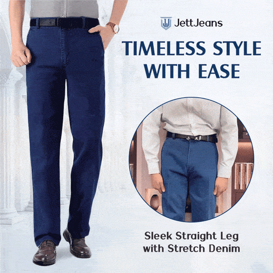 Men's Classic Straight Fit Stretch Jeans pants spring summer