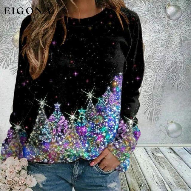 Christmas Print Bling Sweatshirt best Best Sellings clothes Plus Size Sale tops Topseller