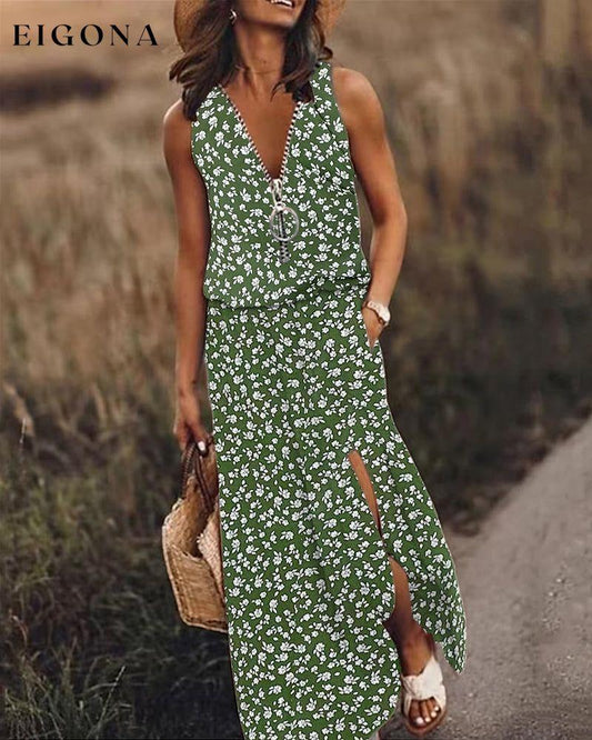 Fashion floral dress Green 23BF Casual Dresses Clothes Dresses Summer