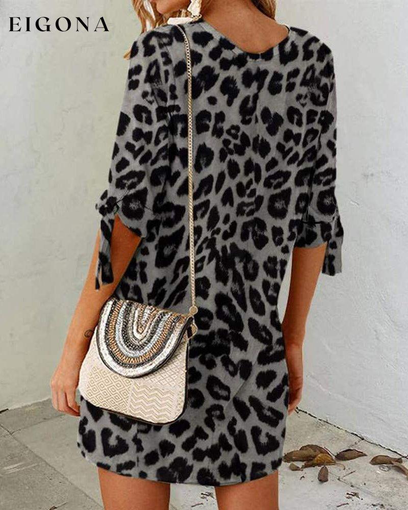 Round neck leopard print dress 2022 F/W 23BF Casual Dresses Clothes Dresses Spring Summer Vacation Dresses