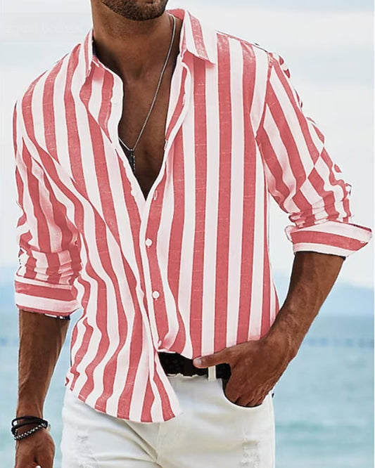 Striped print long-sleeved shirt 23BF Blouses & Shirts man SALE Spring Summer