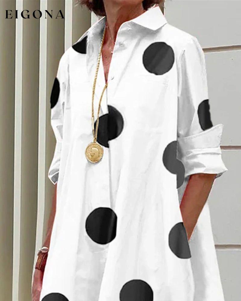 Polka dot print elegant shirt dress 23BF Casual Dresses Clothes Dresses Spring