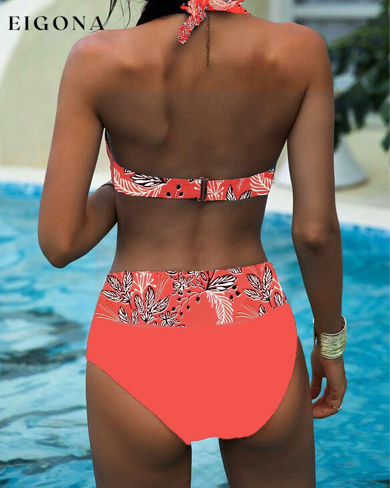 Halterneck print bikini set 23BF Bikinis Clothes Summer Swimwear