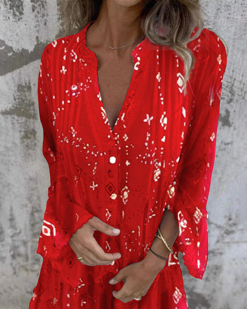 Lace Sleeve Hollow Out Oversized Dress