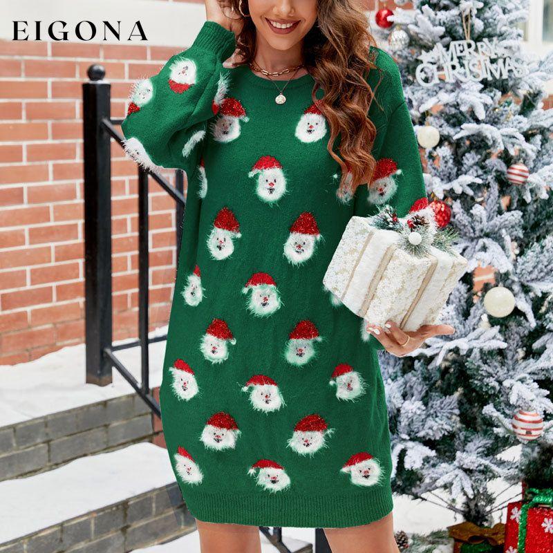Casual Plush Christmas Dress Green best Best Sellings casual dresses clothes Sale short dresses Topseller