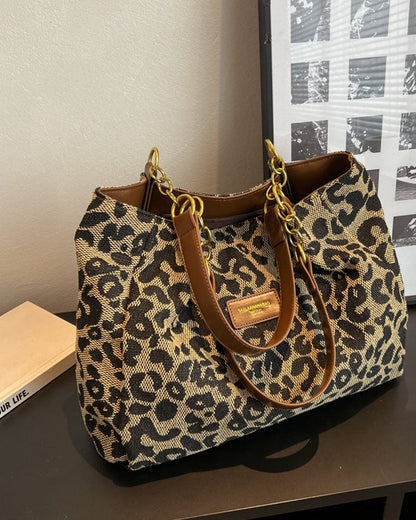 Leopard print shoulder underarm bag bags