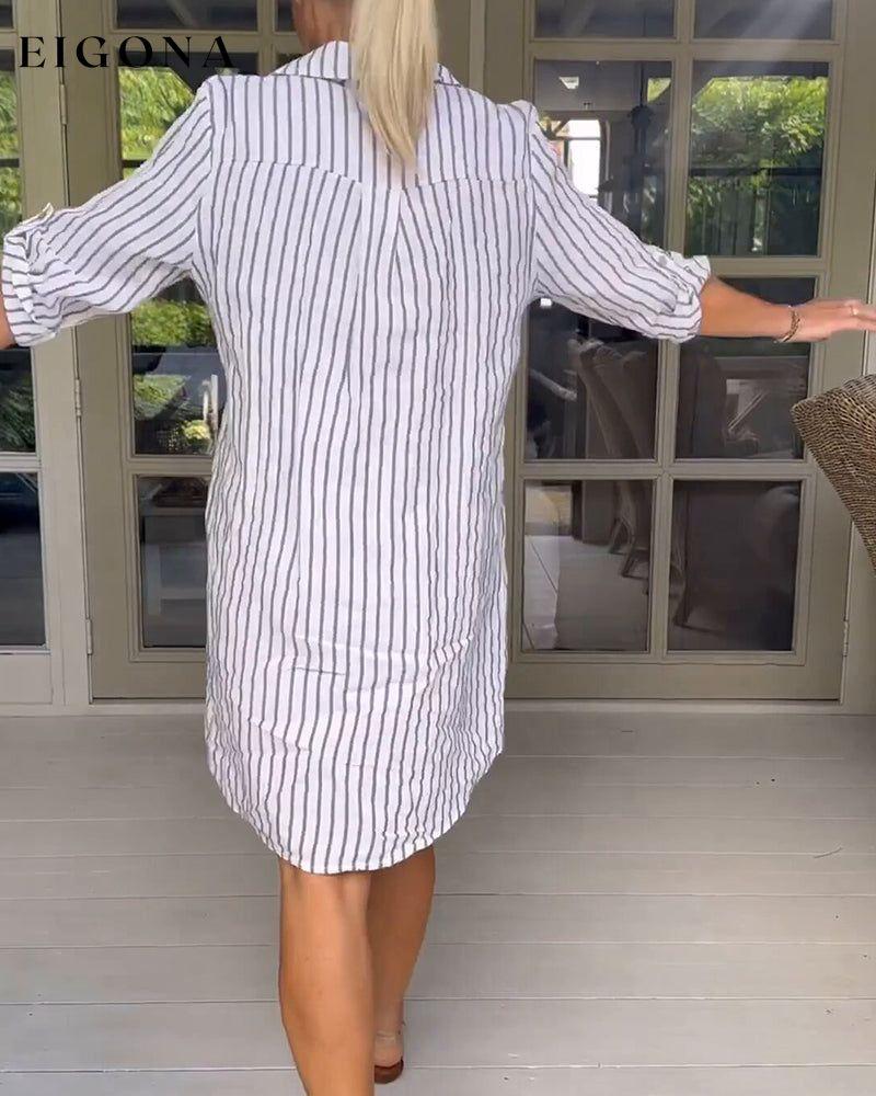 Shirt vertical dress Casual Dresses Clothes Cotton and Linen Dresses SALE