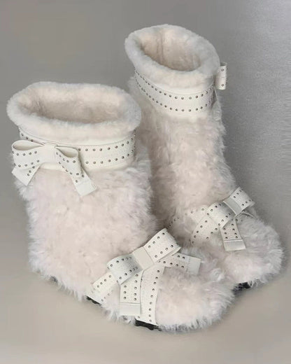 Women's Fur Lined Flat Snow Boots
