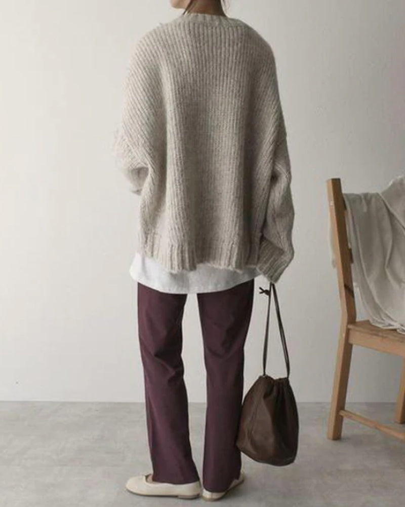 Simple solid color sweater