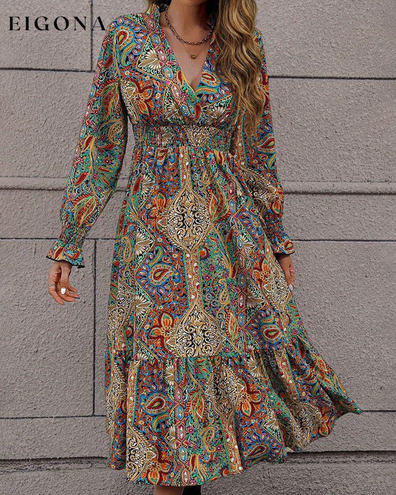 Paisley print v-neck dress 2023 f/w 23BF casual dresses Clothes Dresses spring