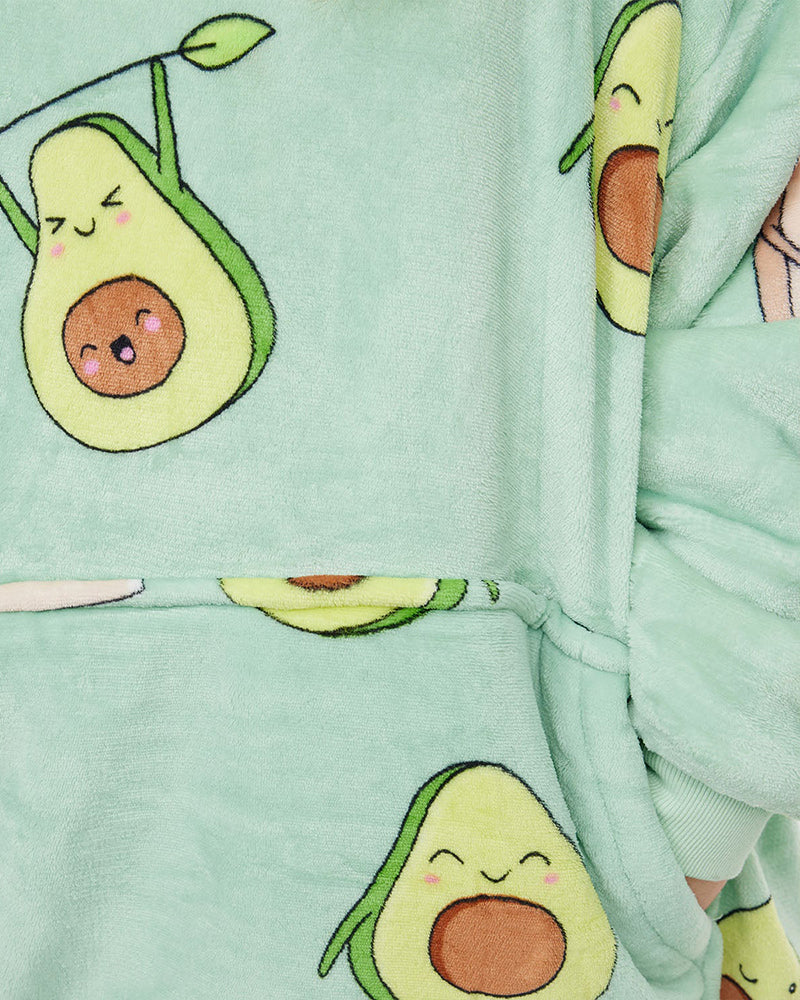 Avocado Printed Loose Blanket Hoodie 2024 f/w Blanket Hoodies