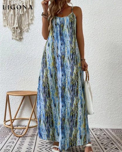 Sleeveless Vacation Dress in Gradient Print Blue 23BF Casual Dresses Clothes Dresses Spring Summer Vacation Dresses