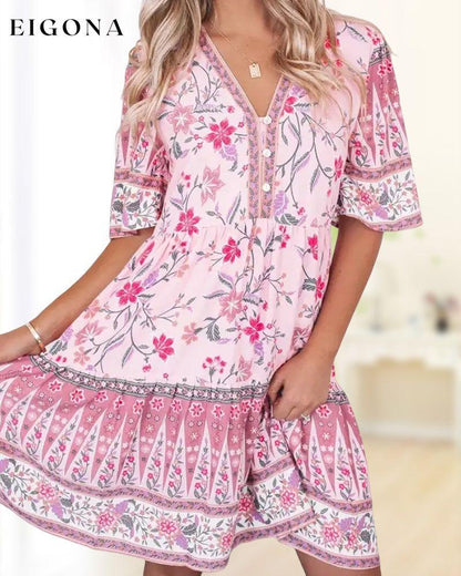 Floral print half-sleeved dress 23BF Casual Dresses Clothes Dresses Spring Summer