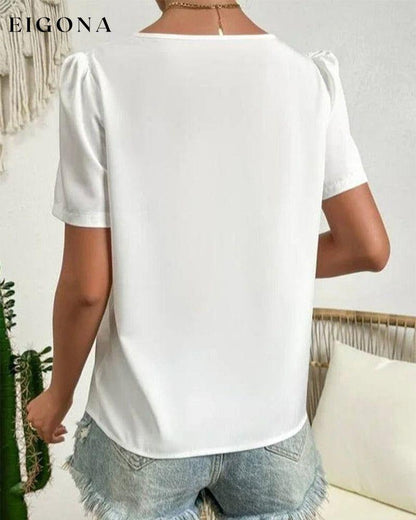 Classy plain short sleeve top 23BF clothes Short Sleeve Tops Summer T-shirts Tops/Blouses