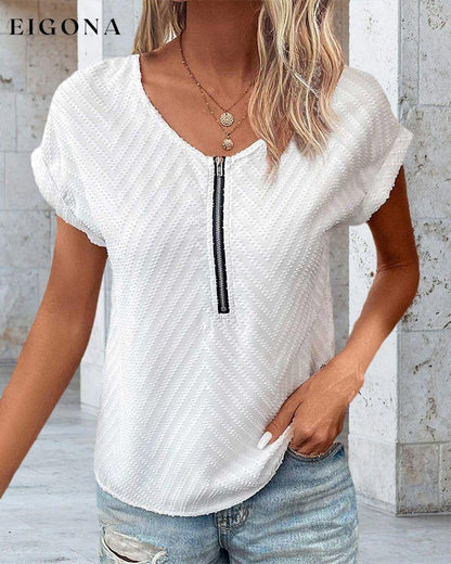 Solid Color Short Sleeve Blouse 23BF clothes Short Sleeve Tops Spring Summer T-shirts Tops/Blouses