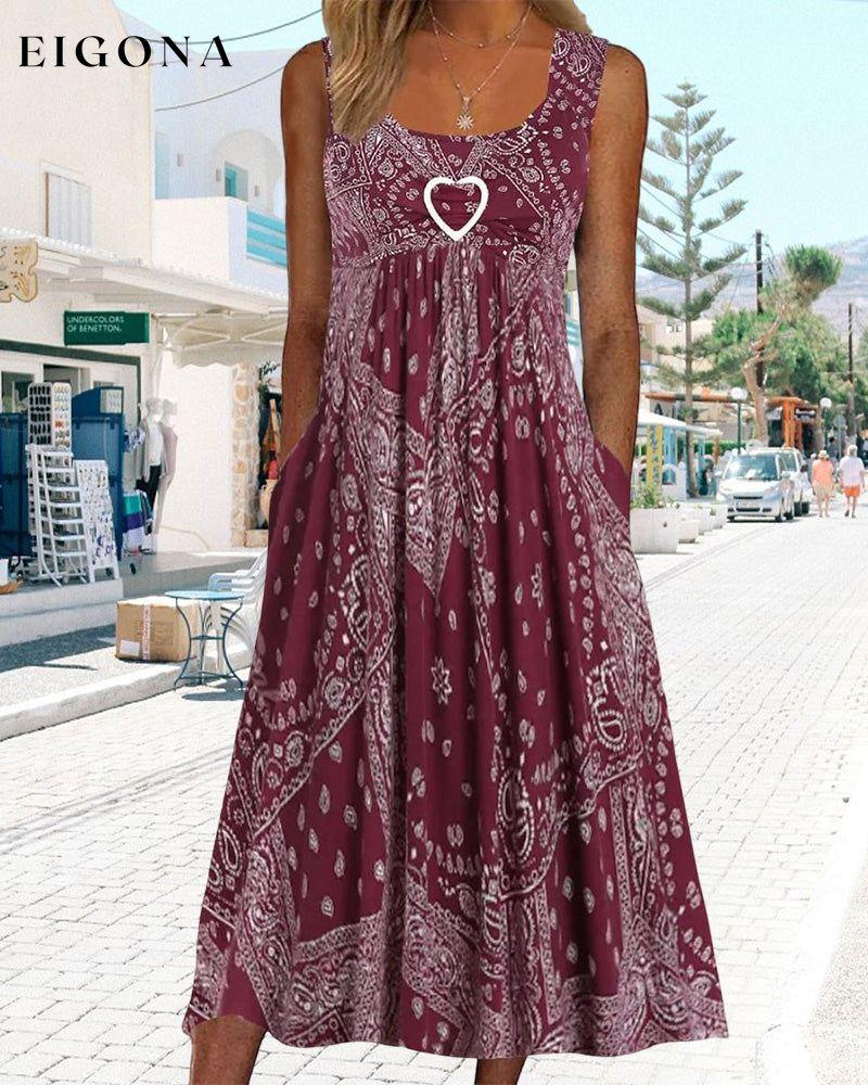 Printed sleeveless dress 23BF Casual Dresses Clothes Dresses Spring Summer